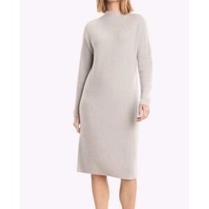 MM.LaFleur Charmaine Knit Dress Funnel Neck Wool Cashmere Blend Size Small Gray